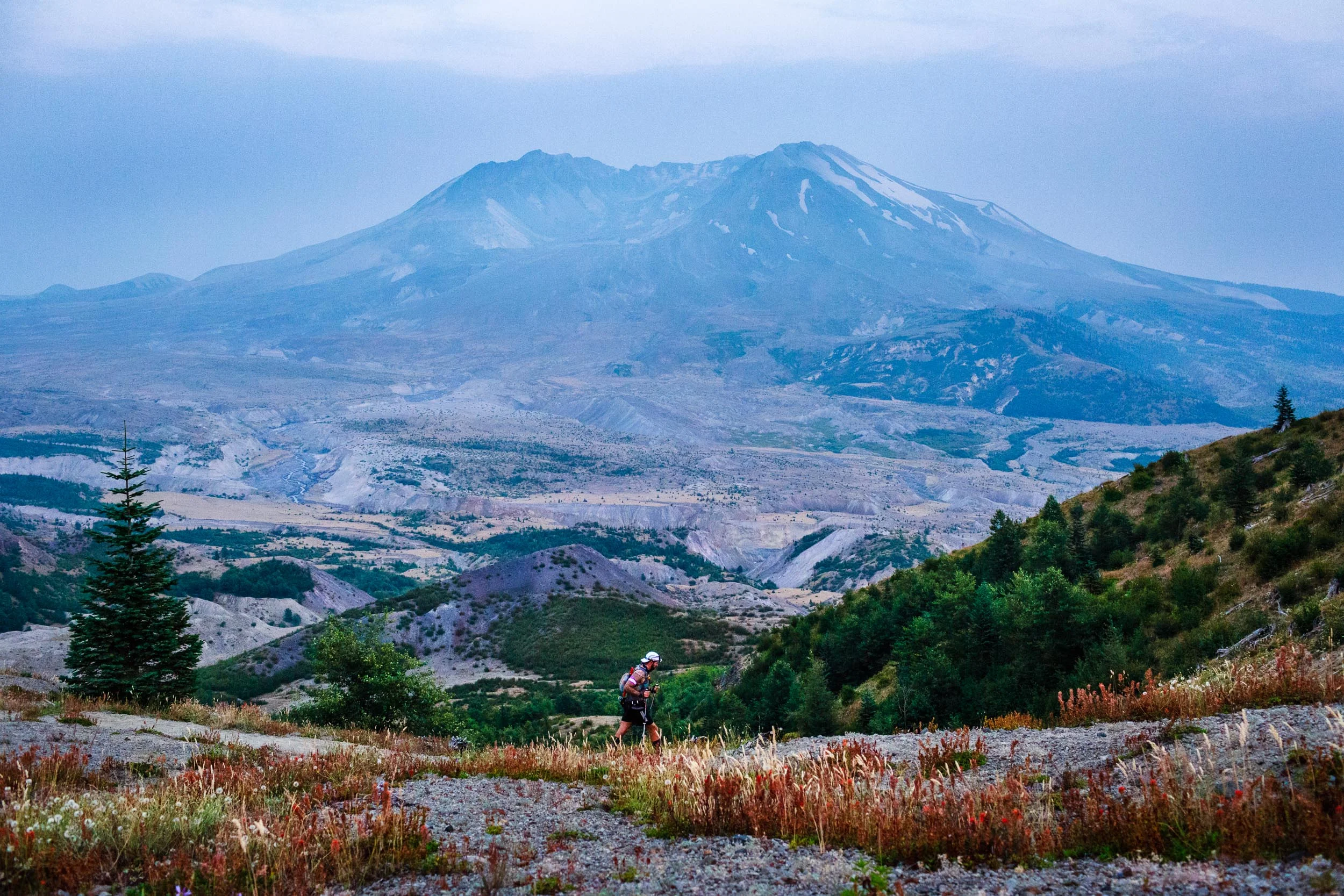  Adventure racer running the Bigfoot 200 around Mt St Helens, Washington 