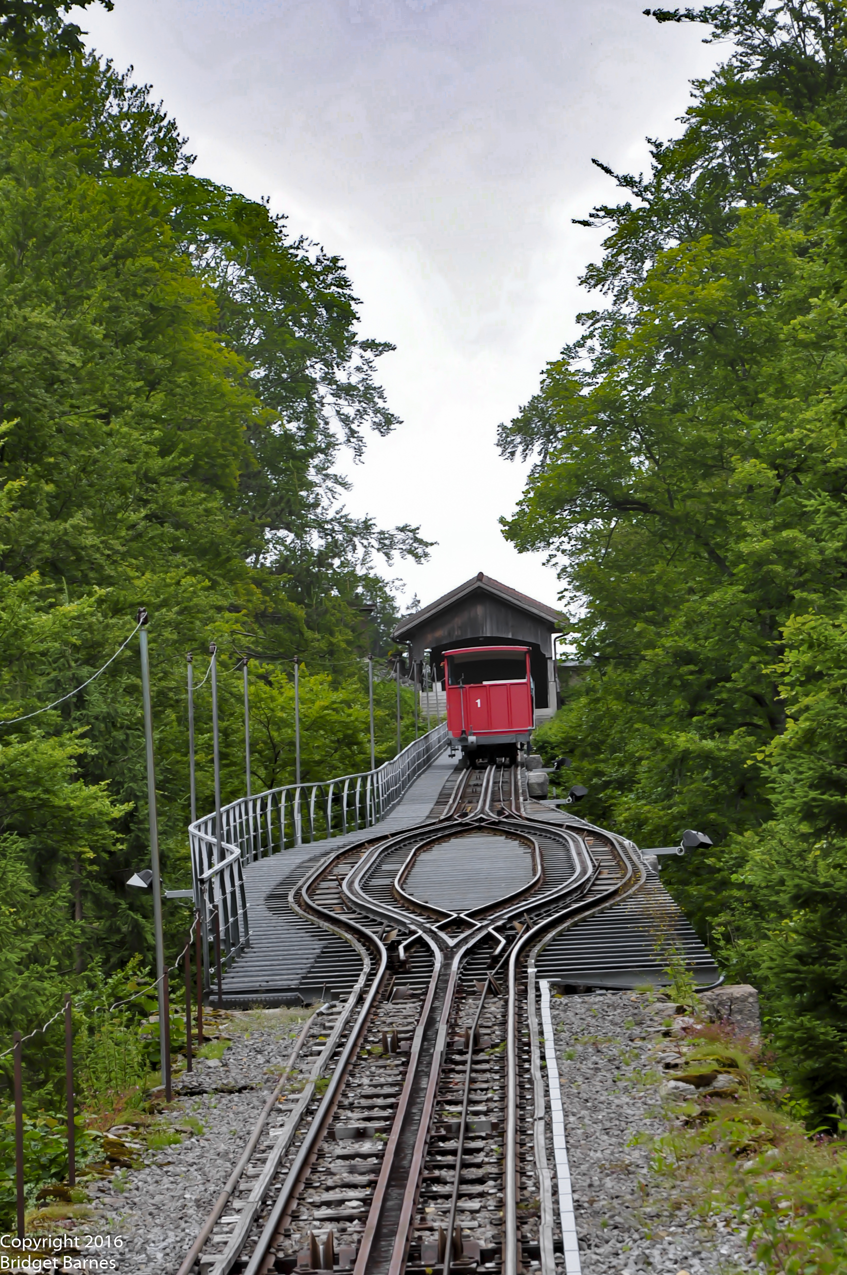 The funicular to the Grandhotel Giessbach and Giessbach Falls