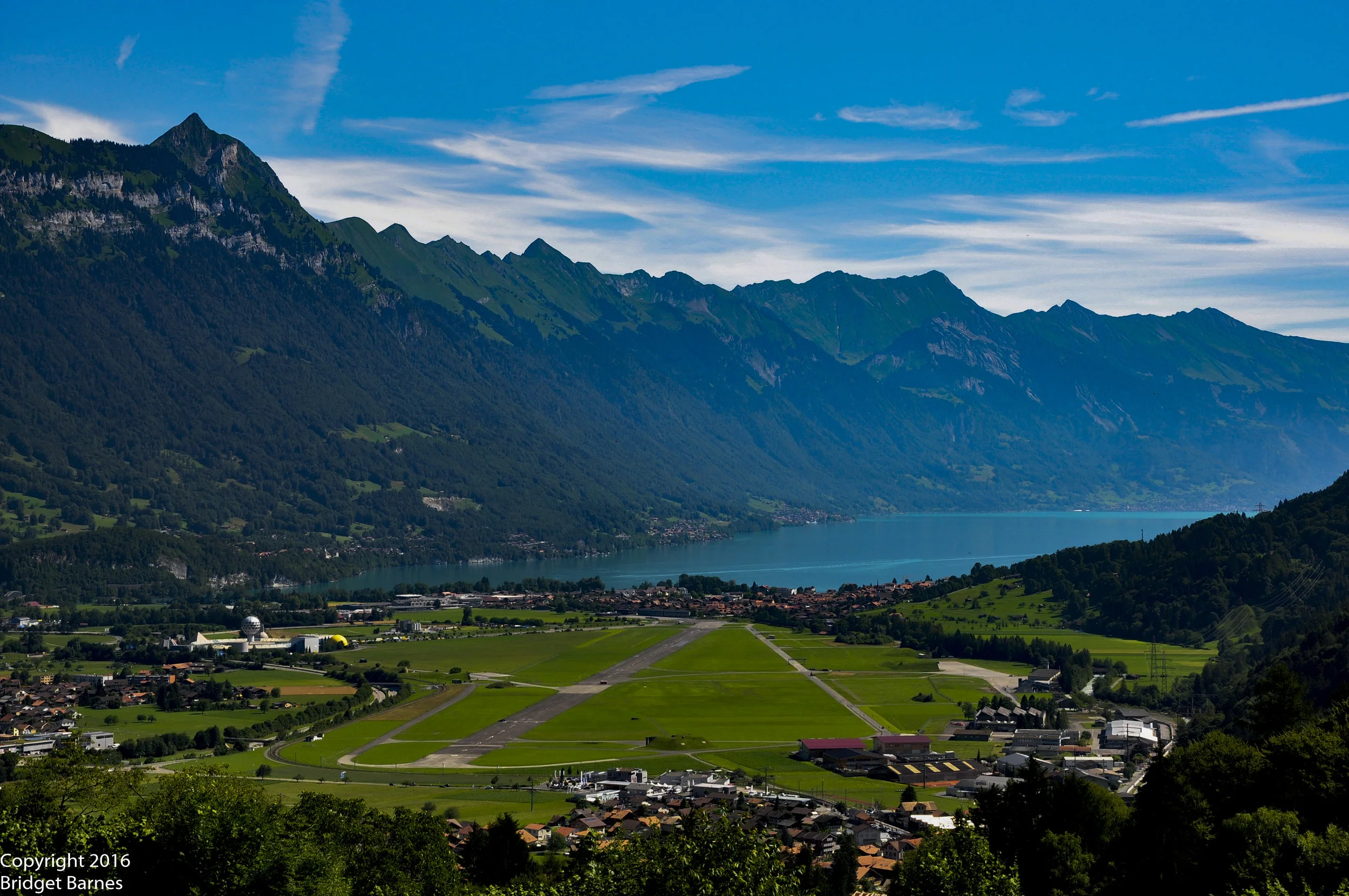 The view of Interlaken and Lake Brienz from our drive up Saxetenstrasse