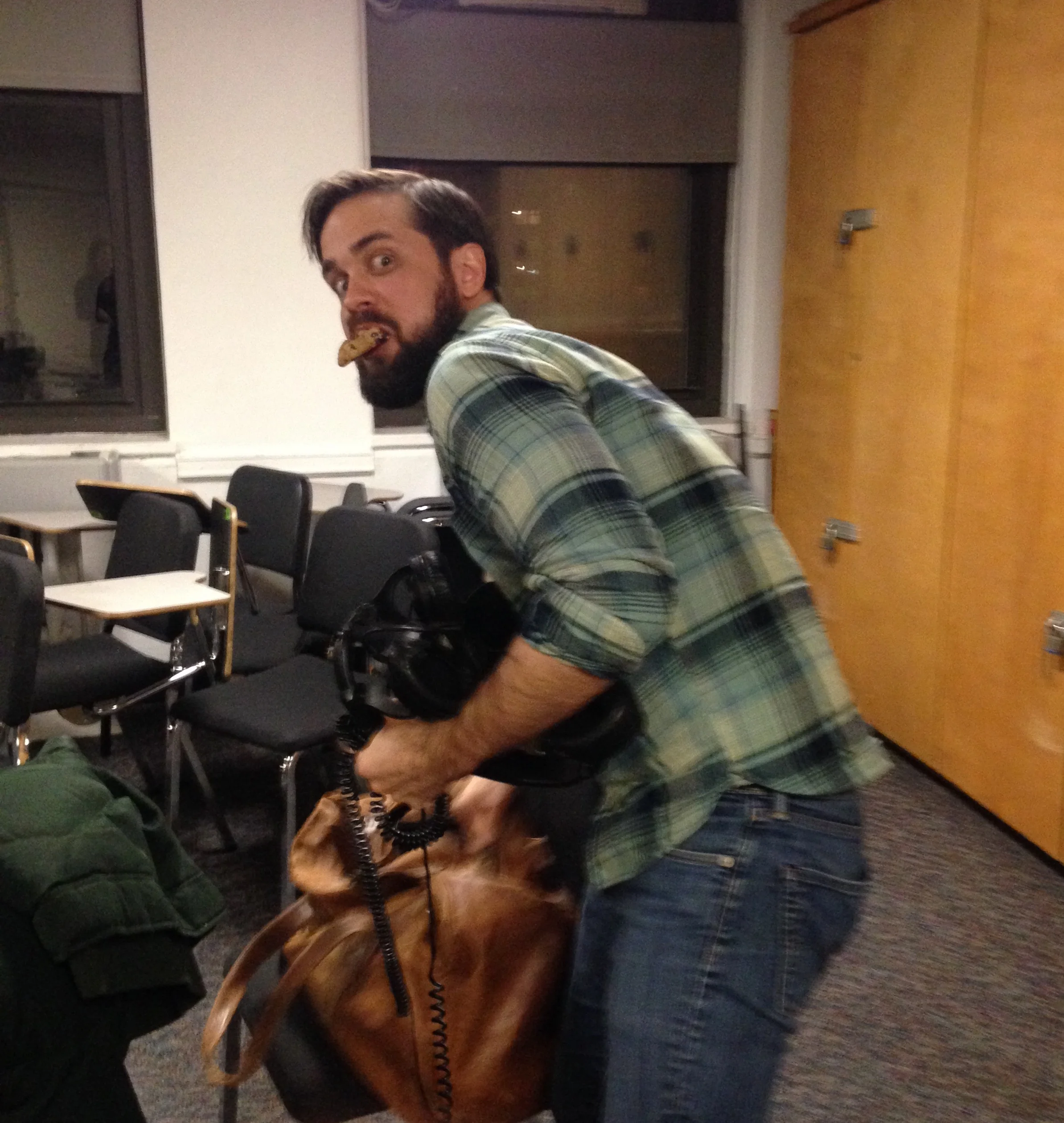 We caught Brian with one of the last cookies! 