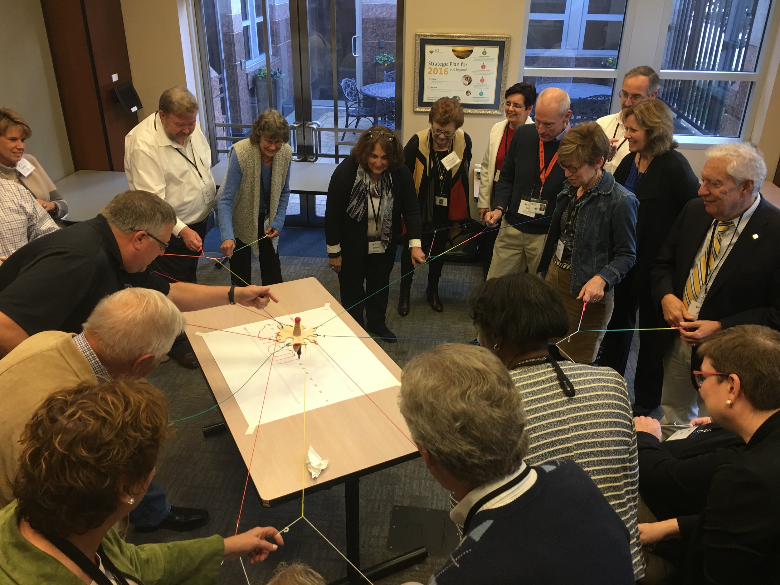 Participants use the Rope Puller for group writing.