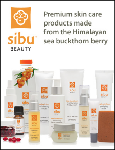 I LOVE the purifying facial mask and face wash. After a hard workout treat yourself to a Sea Buckthorn Beauty Basics Package - includes a face and body bar, nourishing facial cream and sea buckthorn seed oil. Priced at $43.85, for more information visit: www.sibubeauty.com/products 