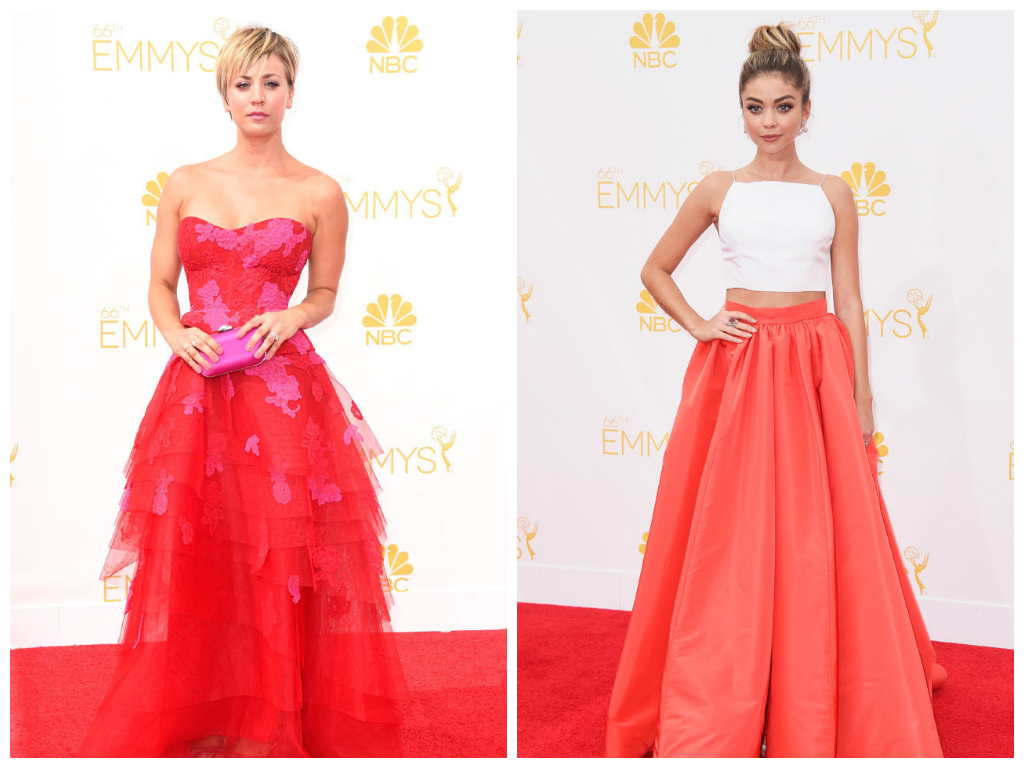 Picture courtesy http://www.eonline.com/ Kaley Cuoco-Sweeting on the left and Sarah Hyland on the right. 