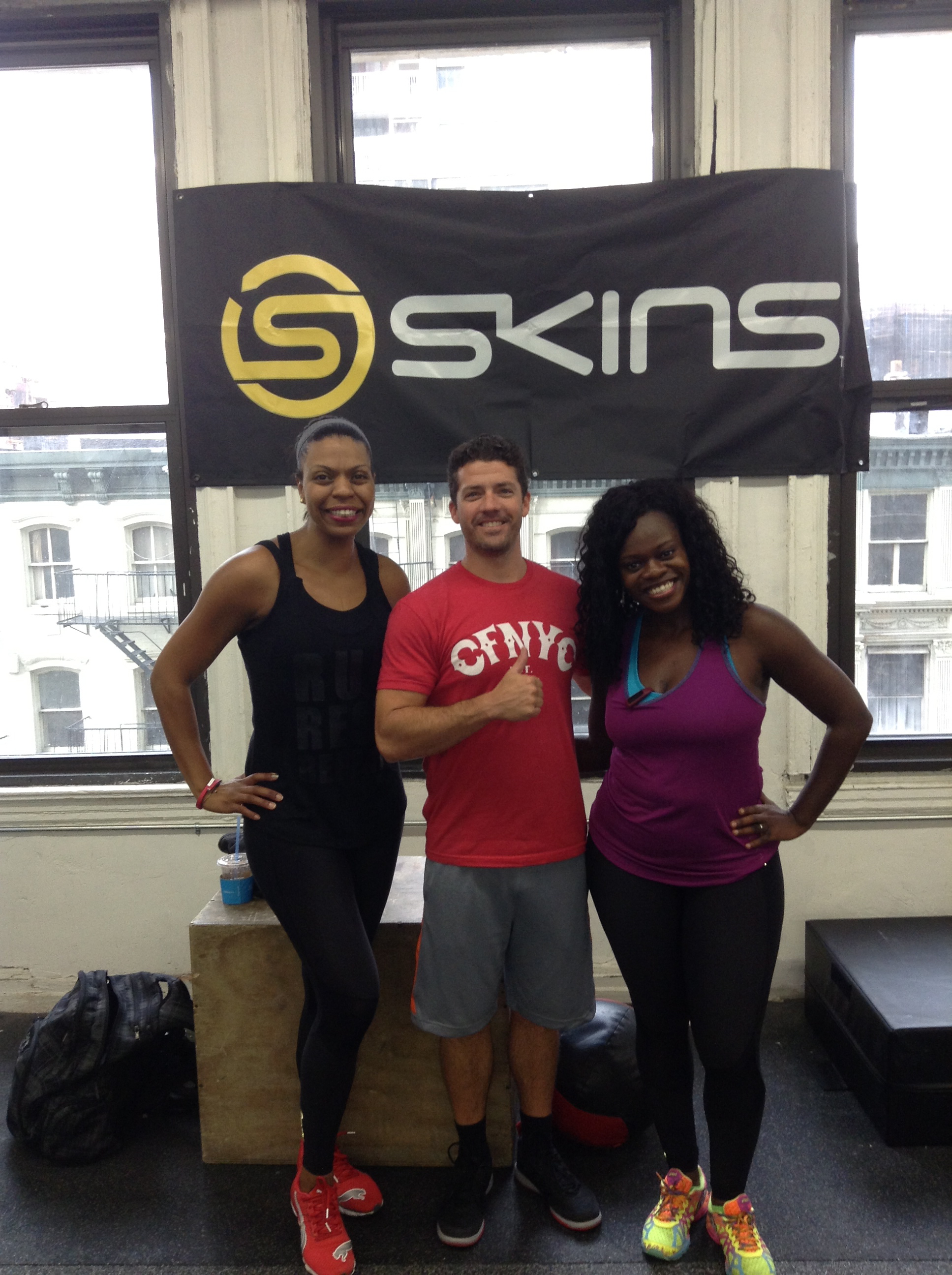 Chris gave a great class! Nadia Murdock Fit on the L, Chris Cunningham Center and Brooklyn Active Mama on the R