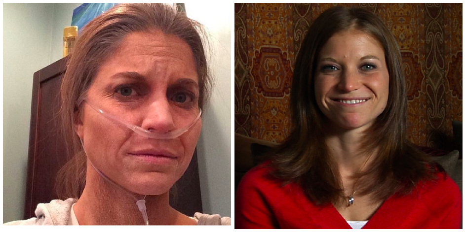 Aging on actress. (Headshot photo was added to show her in comparison to the aging makeup.) 