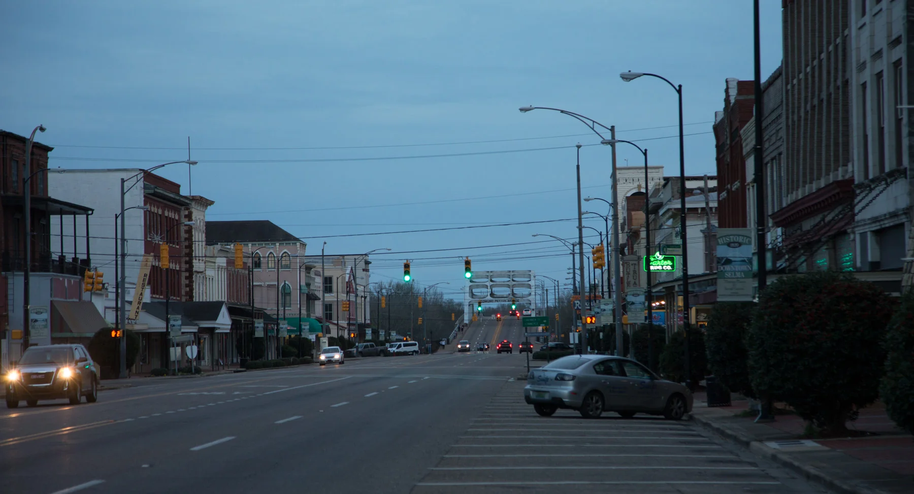 Broad Street looking toward the bridge, Selma, AL -- 3/15/2015