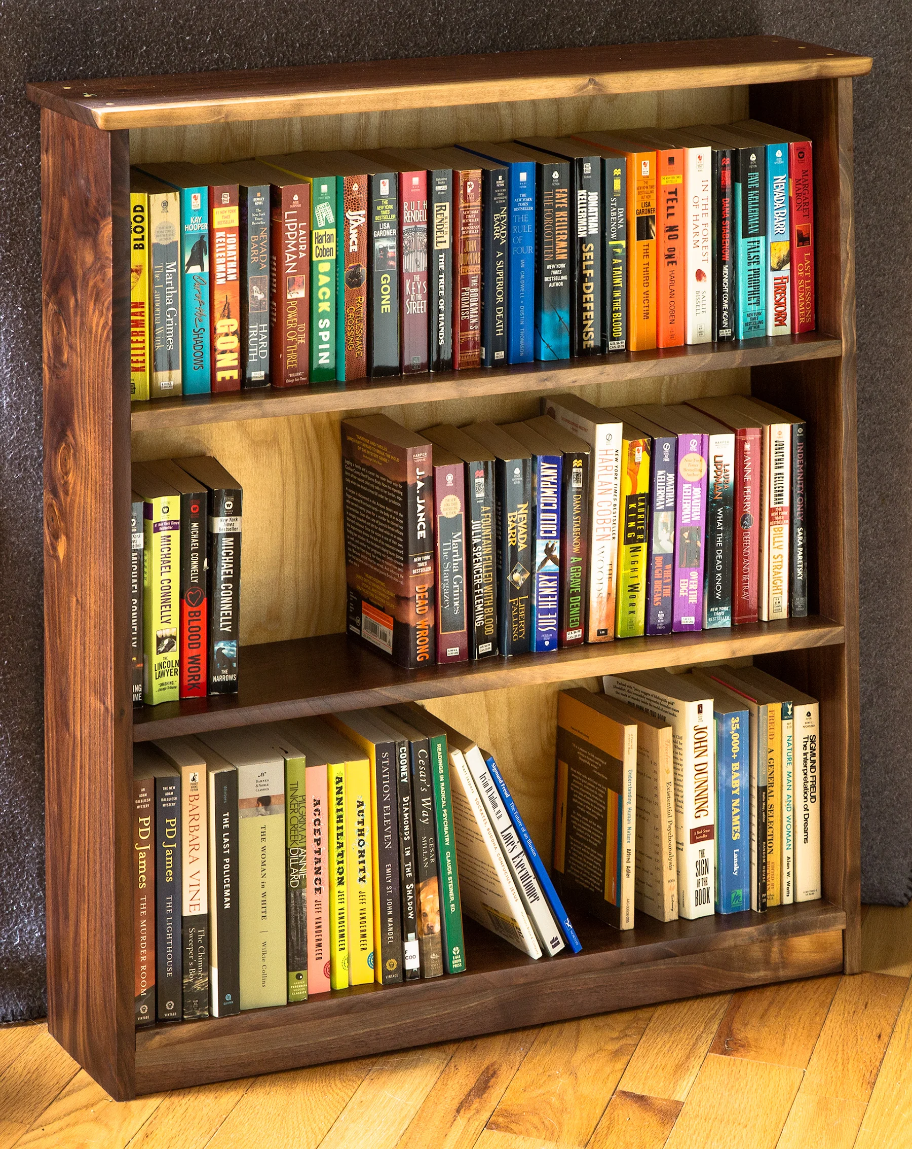 Small Live-Edge Walnut Bookcase