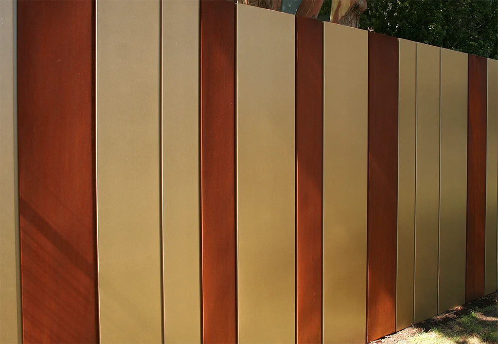 Aluminium and Corten A Feature Wall Two Months after Installation 