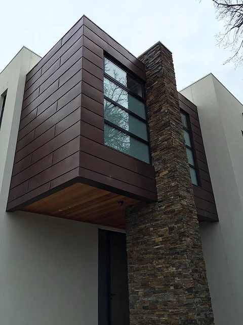Flat-lock Panels in Aluminium - Antique Copper Finish