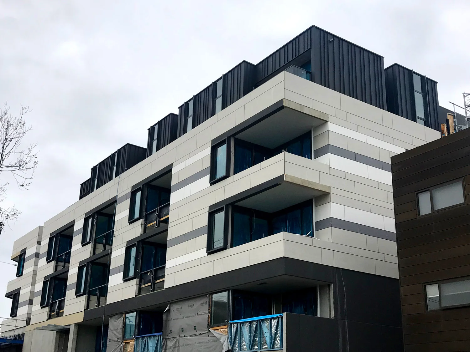 Murrumbeena medium rise residential in its final stages of completion