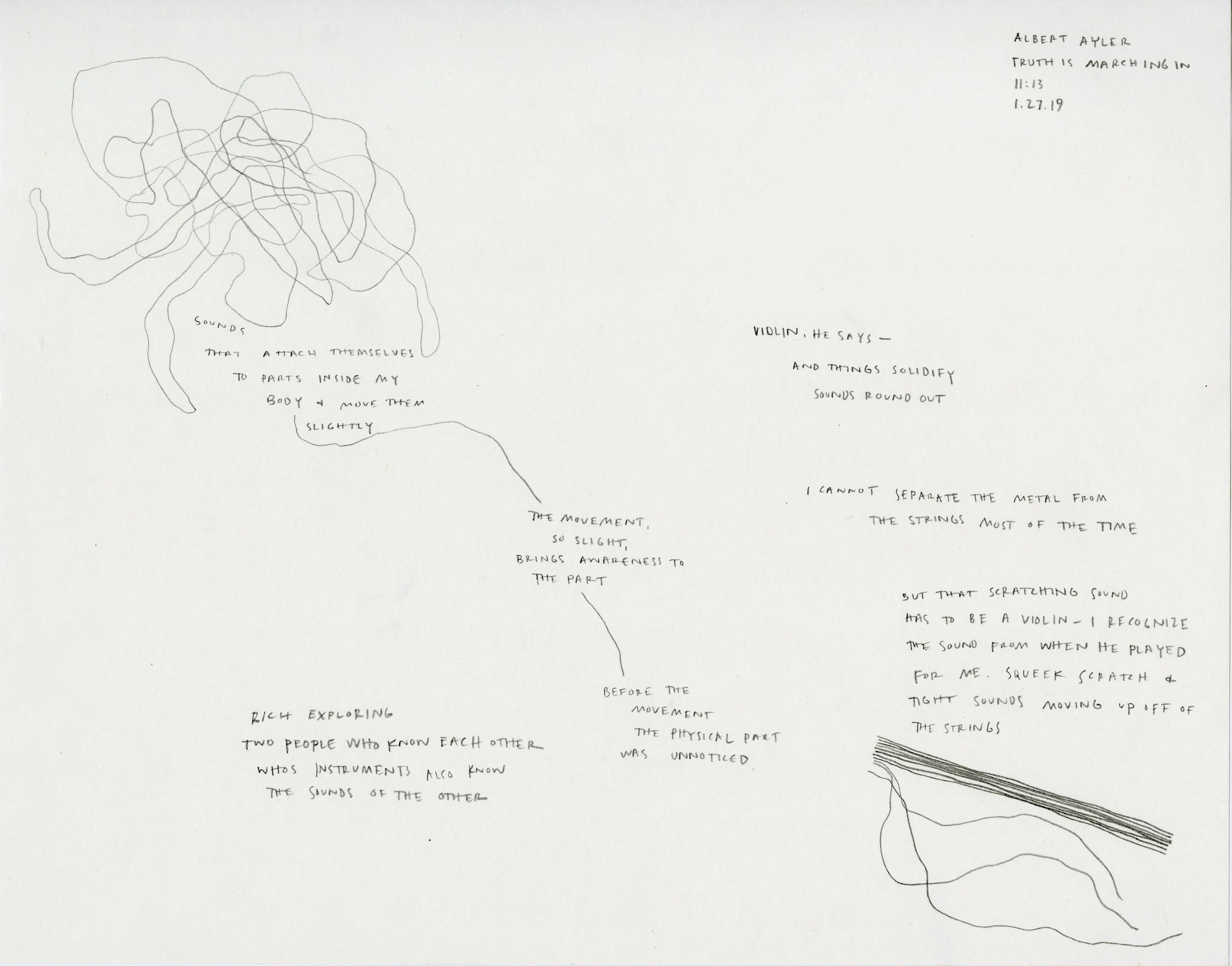 Music from Christopher, 2019 in collaboration with Christopher Jones Cochlear Implant, youtube playlist, graphite, paper