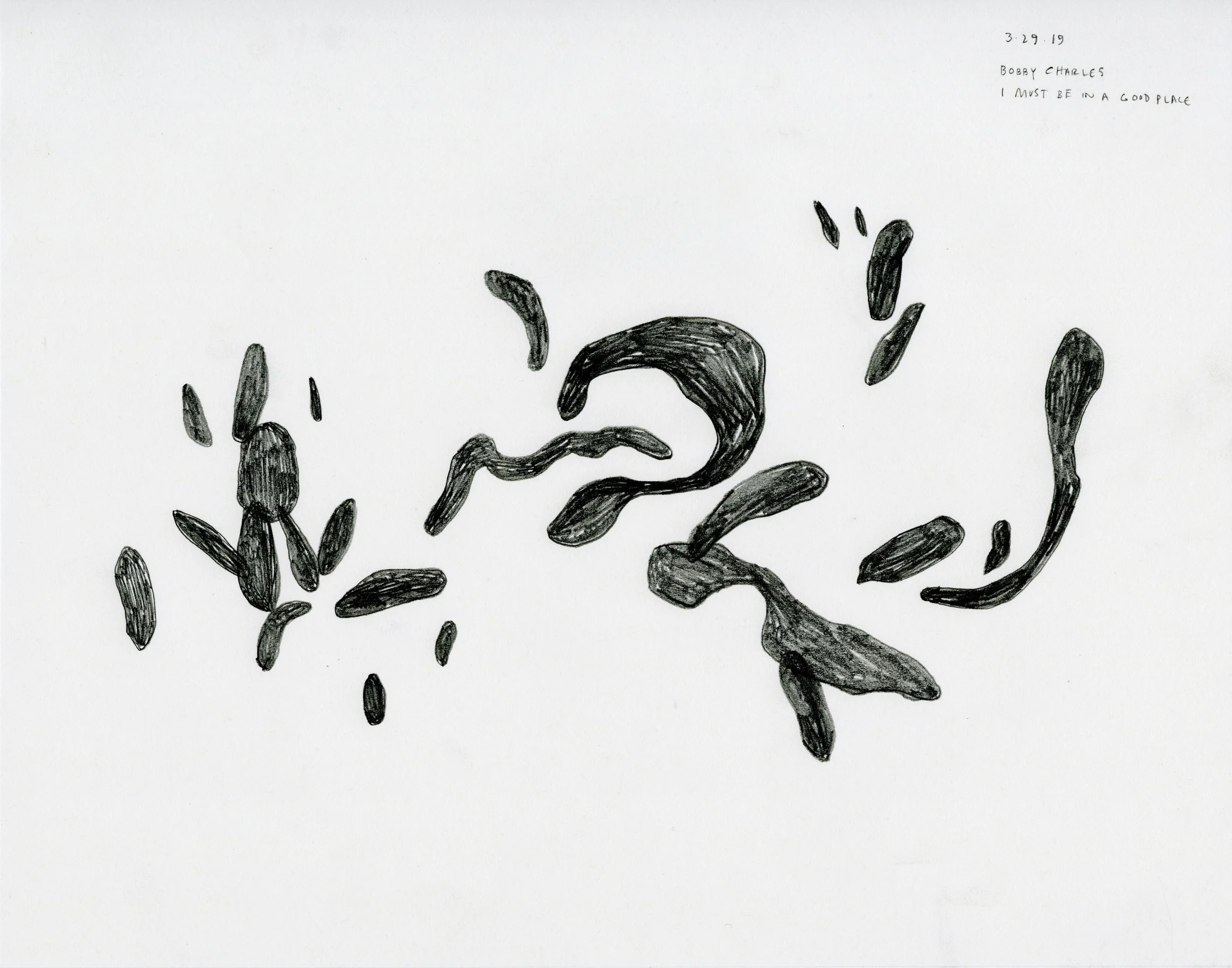 Music from Christopher, 2019 in collaboration with Christopher Jones Cochlear Implant, youtube playlist, graphite, paper