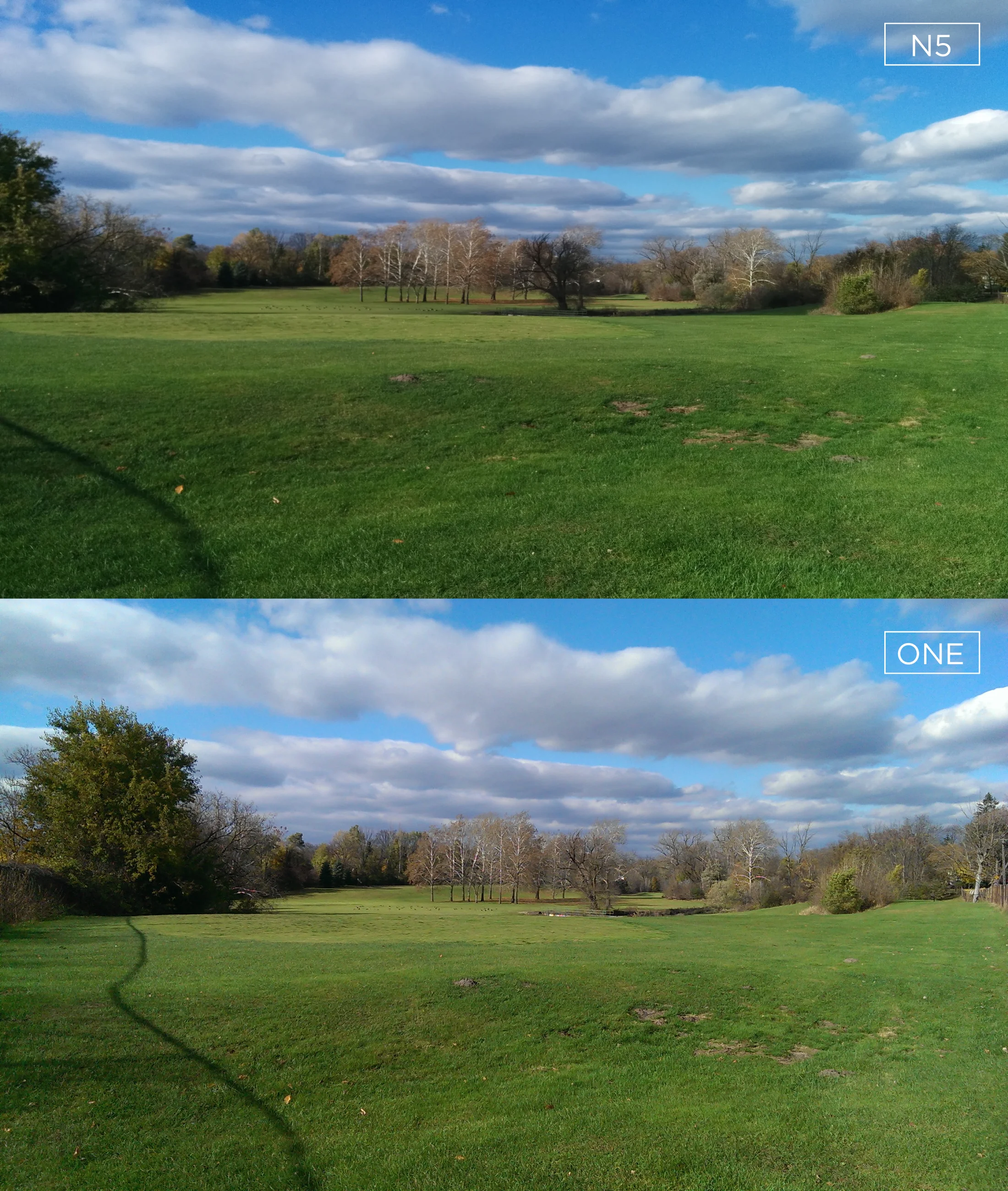 Both images are taken without HDR, nor any additional modifications. 