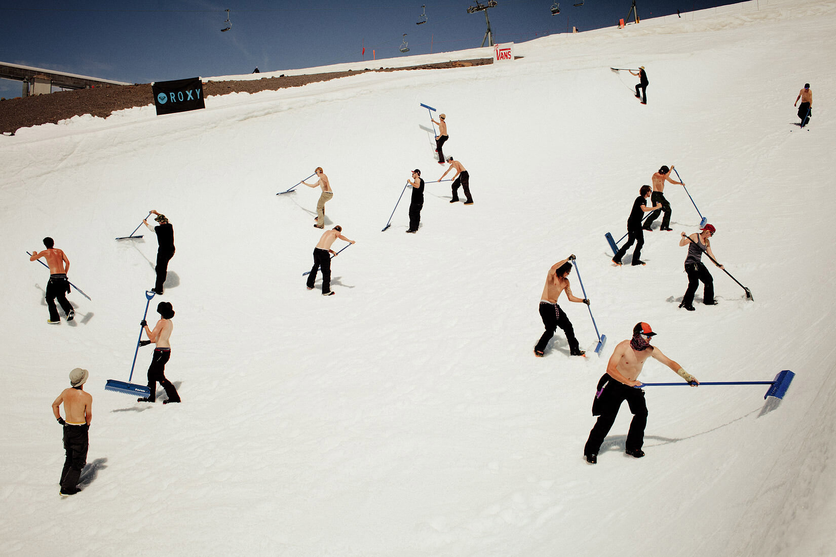 Editorial piece for ESPN: The Magazine , photographed at High Cascade Snowboard Camp. Mount Hood, Oregon.