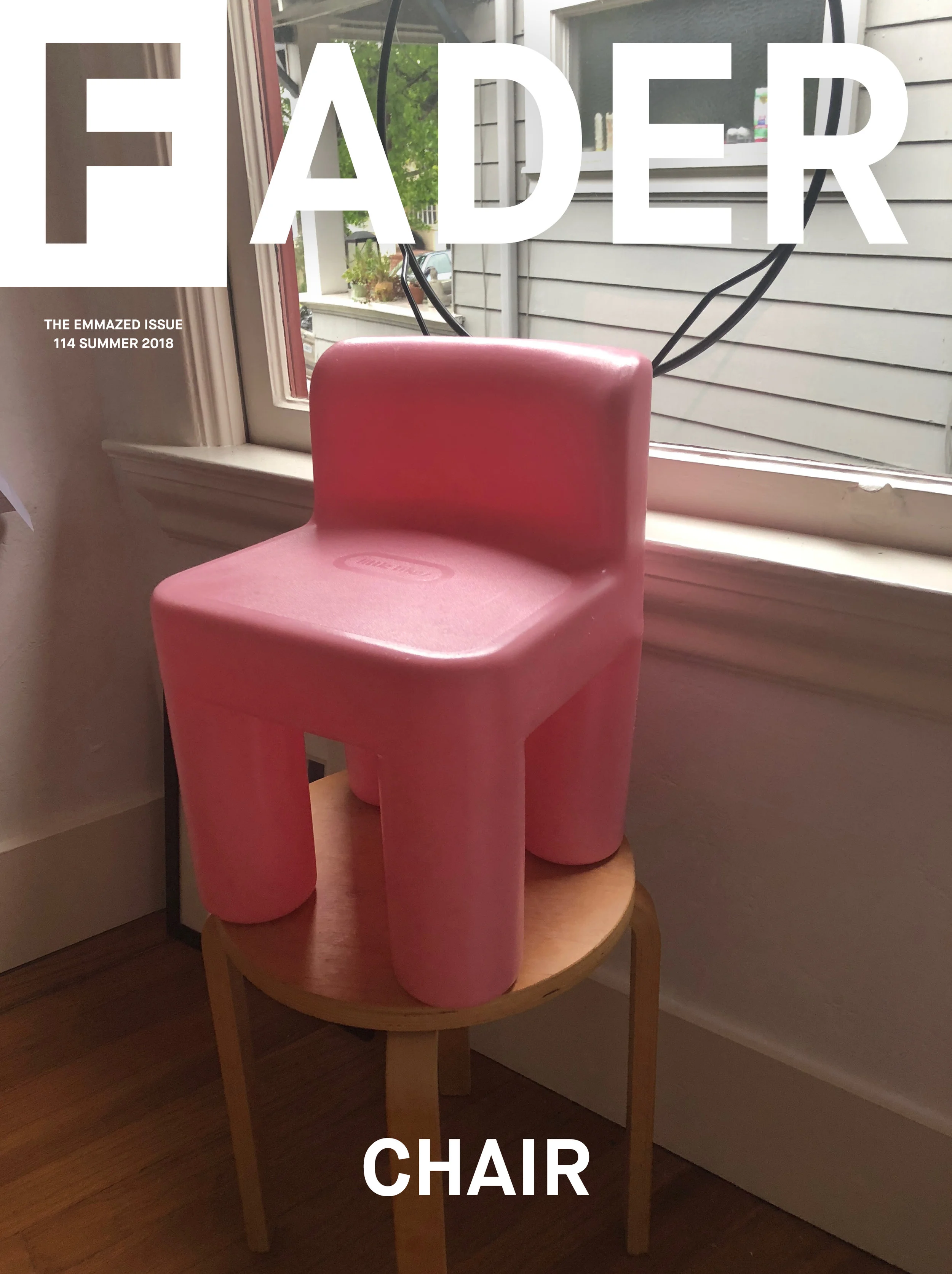 Chair for The FADER . Photography by Emily Keegin. Design by Mo Mfinanga.