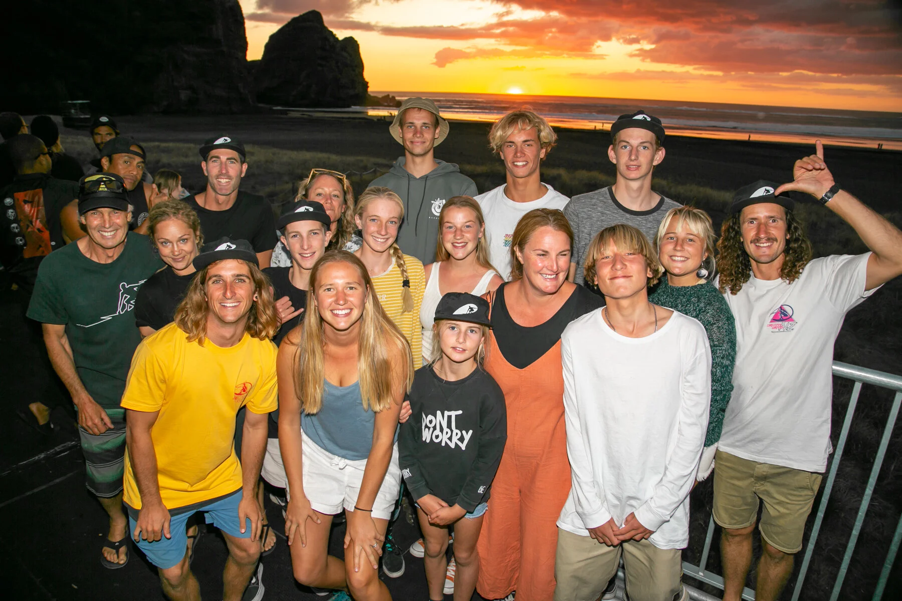 Serving at the Piha Pro