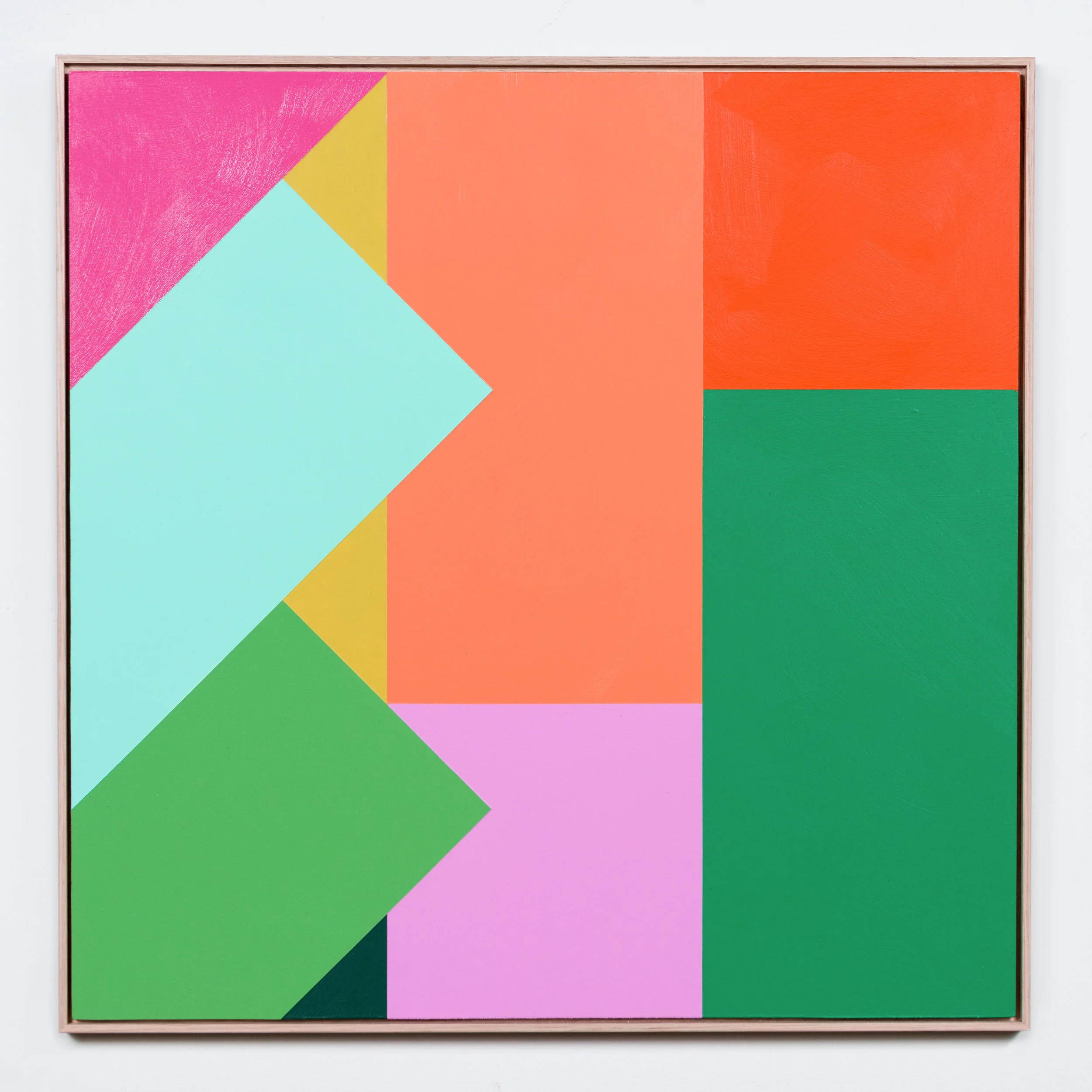   Untitled   Acrylic on wood  54cm x 54cm  2017  Image from the solo exhibition  Influence and Overlay.   7th - 24th June, 2017  Five Walls Projects, 1/119 Hopkins st, Footscray.  Photograph by Brent Edwards 