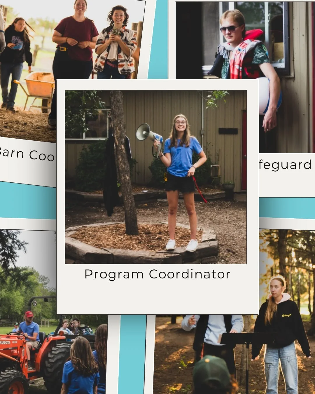 Are you interested in a leadership role at camp?! We are looking for some key positions and we&rsquo;d love to talk to you about them if you&rsquo;re interested!! 

Program Coordinator - Develop organized, creative schedules (events, games, contests)