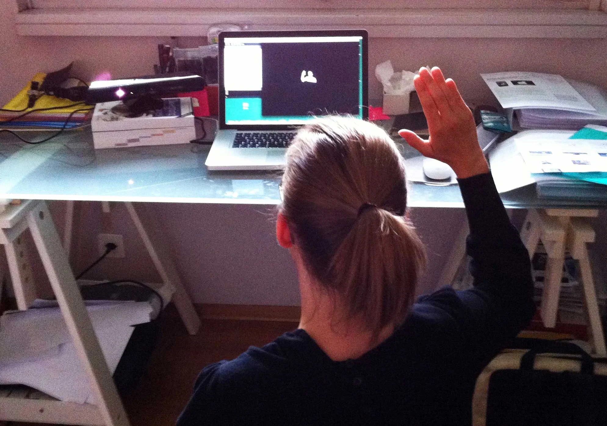 Myself experimenting 3D scanning with a Kinect and running Processing