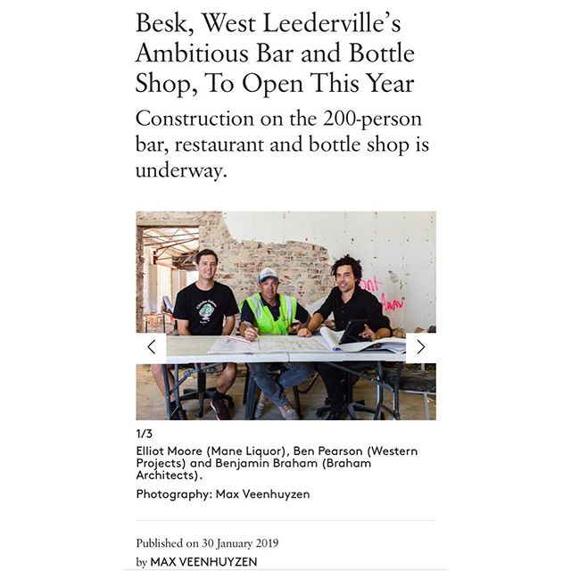 Thanks @maxveenhuyzen and @broadsheet.perth for today&rsquo;s article. We can&rsquo;t wait to open our venue to the fantastic and community minded West Leederville community. See you there soon.