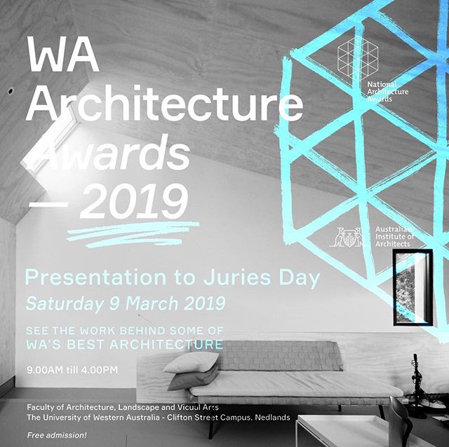 AIA Jury Presentations tomorrow at UWA where we&rsquo;ll be presenting Thompson Road - Beach Office in the category of Small Projects. Come see some of Perth&rsquo;s best projects being presented to the public.