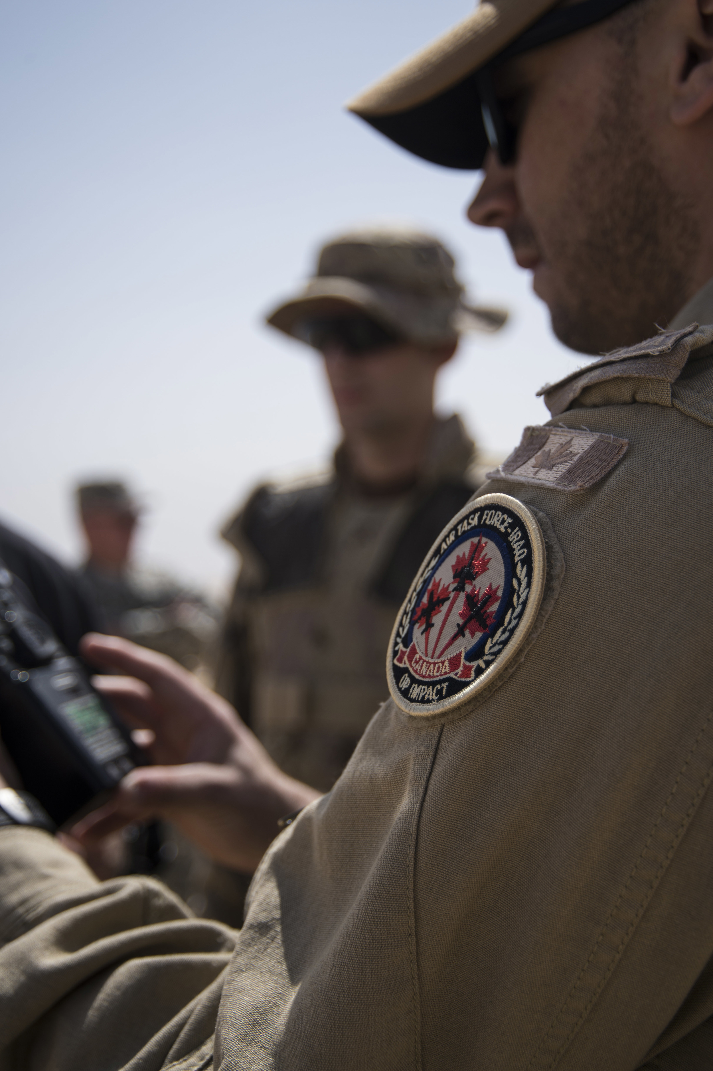 Royal Canadian Air Force members of Air Task Force-Iraq participate in a training exercise in Kuwait as part of Operation Impact. (Combat Camera).