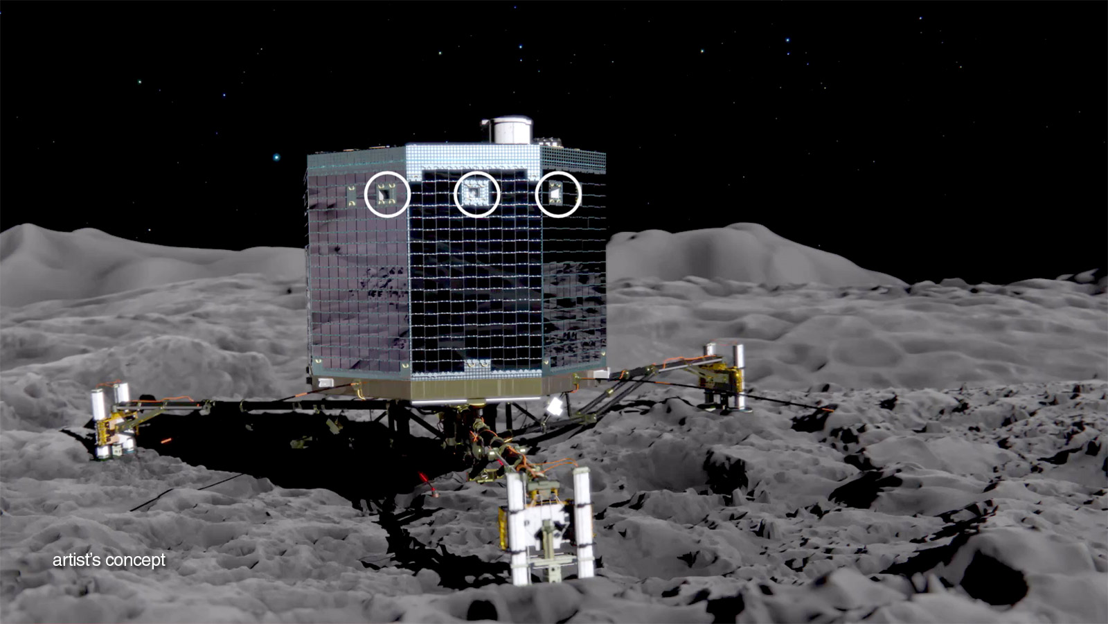 An artist's portrayal of the Philae lander. 