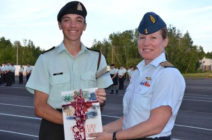 Representing the Royal Canadian Army Cadets in Ottawa this year is Cadet Master Warrant Officer Lucas Emery of 242 Fredericton Royal Canadian Army Cadet Corps (RCACC), recipient of the 2015 General Walsh Memorial Sword.
