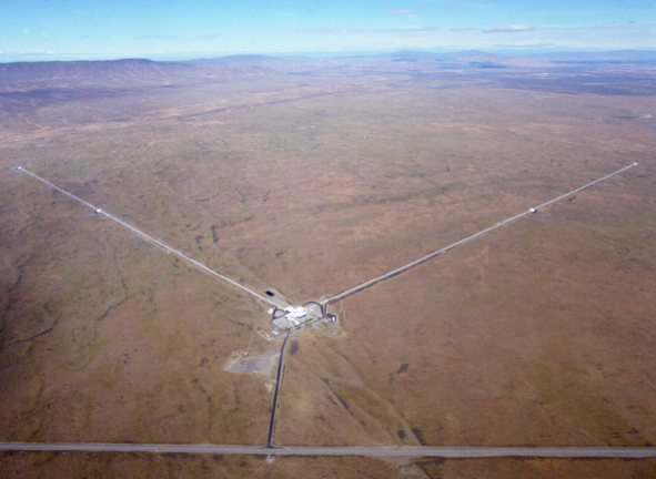  Aerial view of one the LIGO facilities. (NASA)