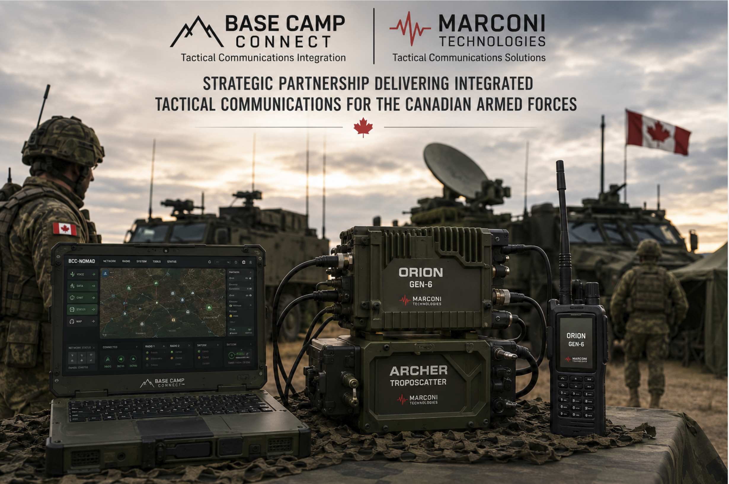Base Camp Connect and Marconi Technologies Announce Strategic Partnership to Deliver Integrated Tactical Communications for the Canadian Armed Forces