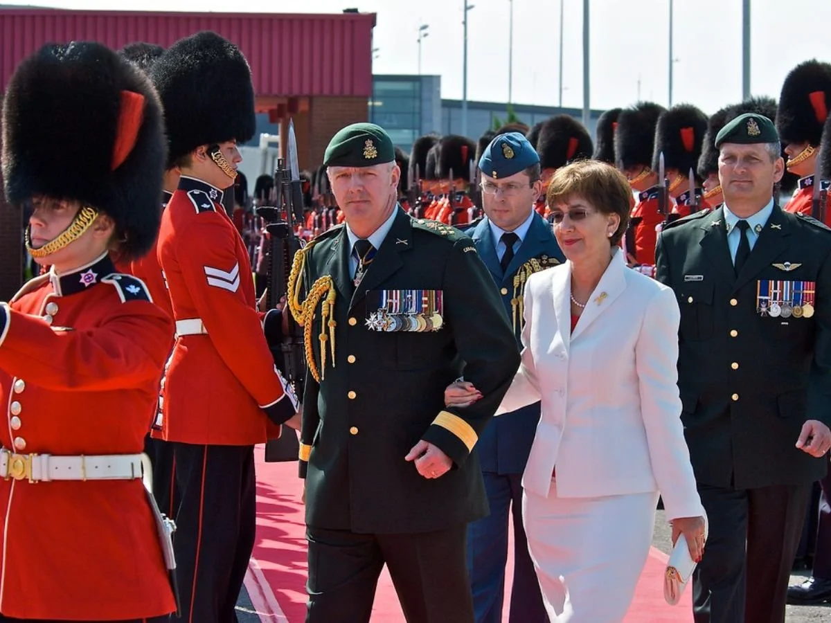 General Rick Hillier, C.M.M., M.S.C., C.D., Chief of the Defence Staff (CDS) arrives with his wife, Joyce Hillier. Photo Credit: Bruce MacRae