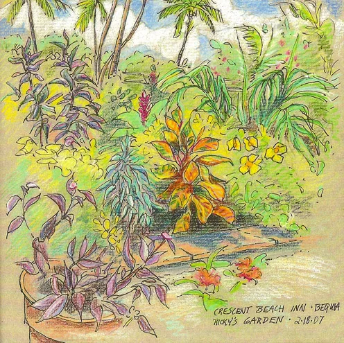 Ricky's Garden, Crescent Beach Inn, Bequia