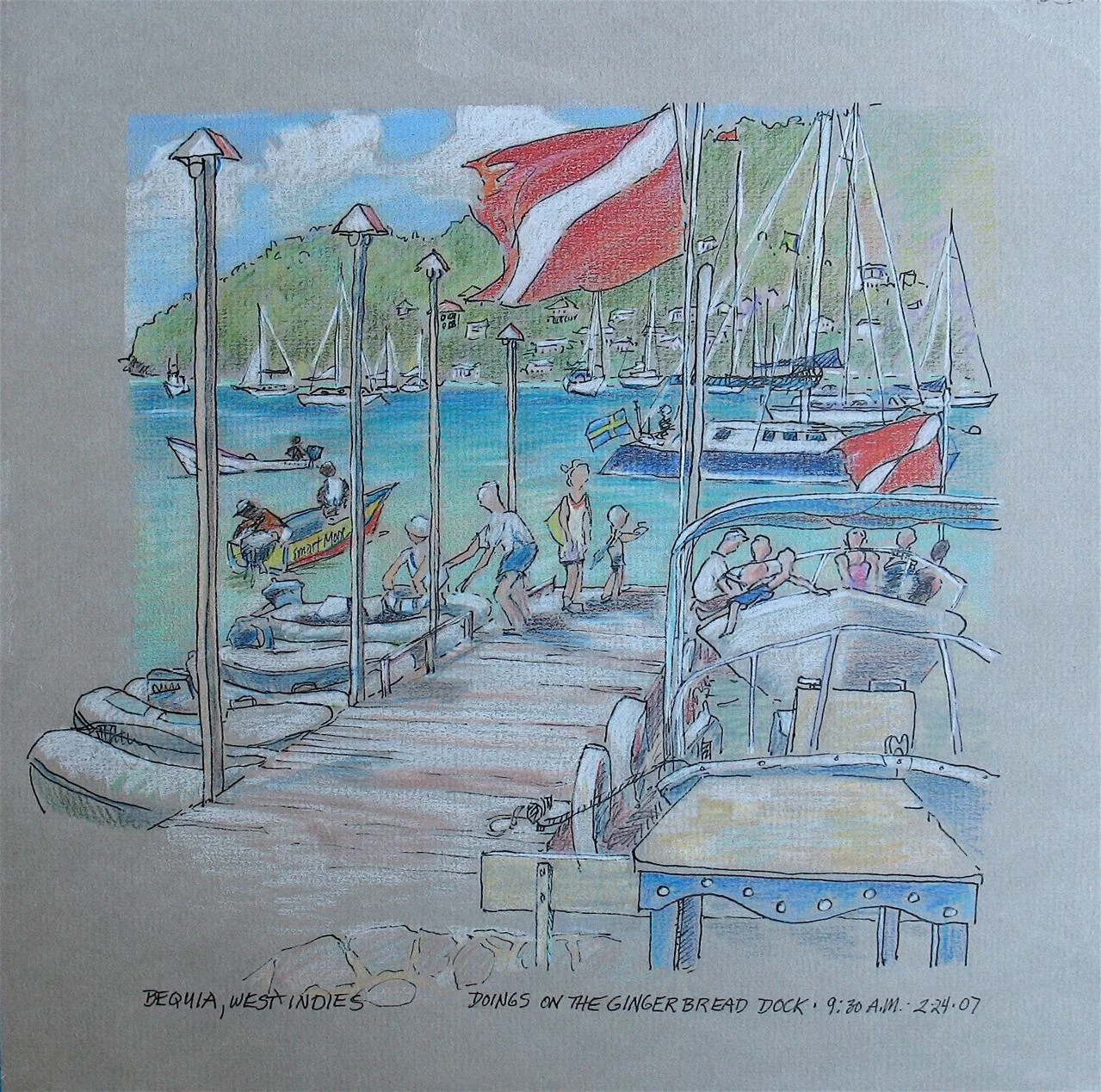 Doings on the Gingerbread dock, Bequia, 2007