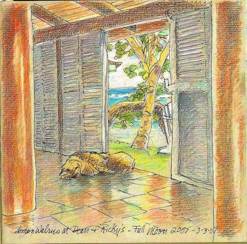 Lemon Walrus (the Dog) at Crescent Beach Inn, Bequia