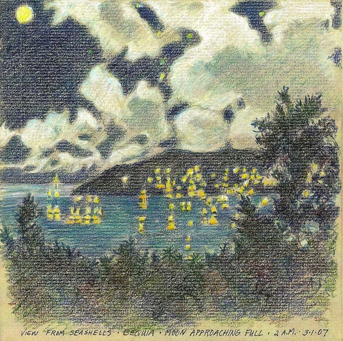 Night View from Seashells, Bequia