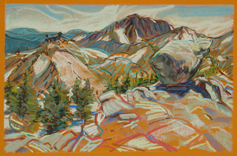 Bumpass Hell Overlook, Brokeoff Mtn and Diamon Peak, Lassen Park