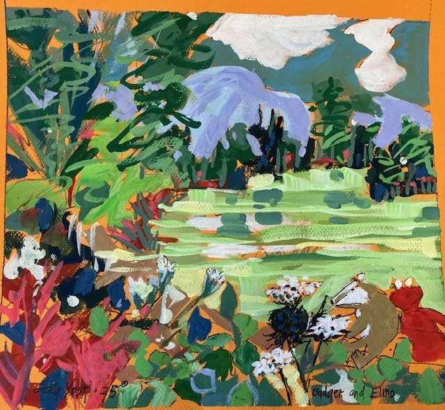 Badger & Elmo at Delta Pond