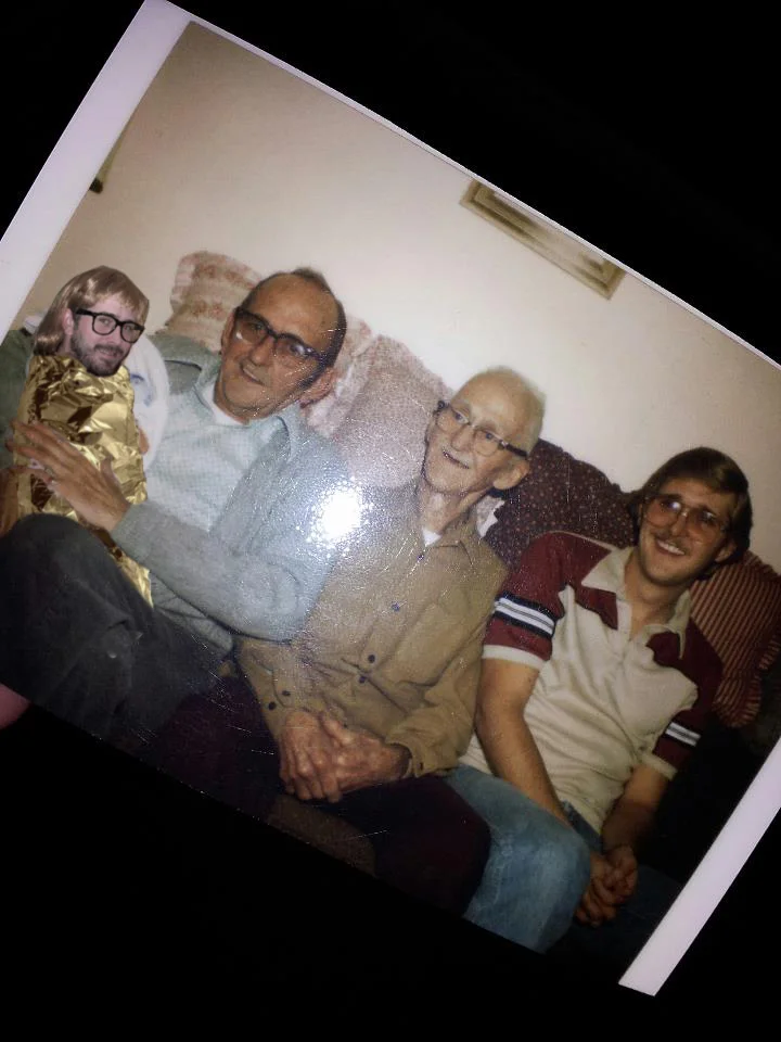 ...me as a baby burrito alongside 3 generations of hotchkiss history.... 