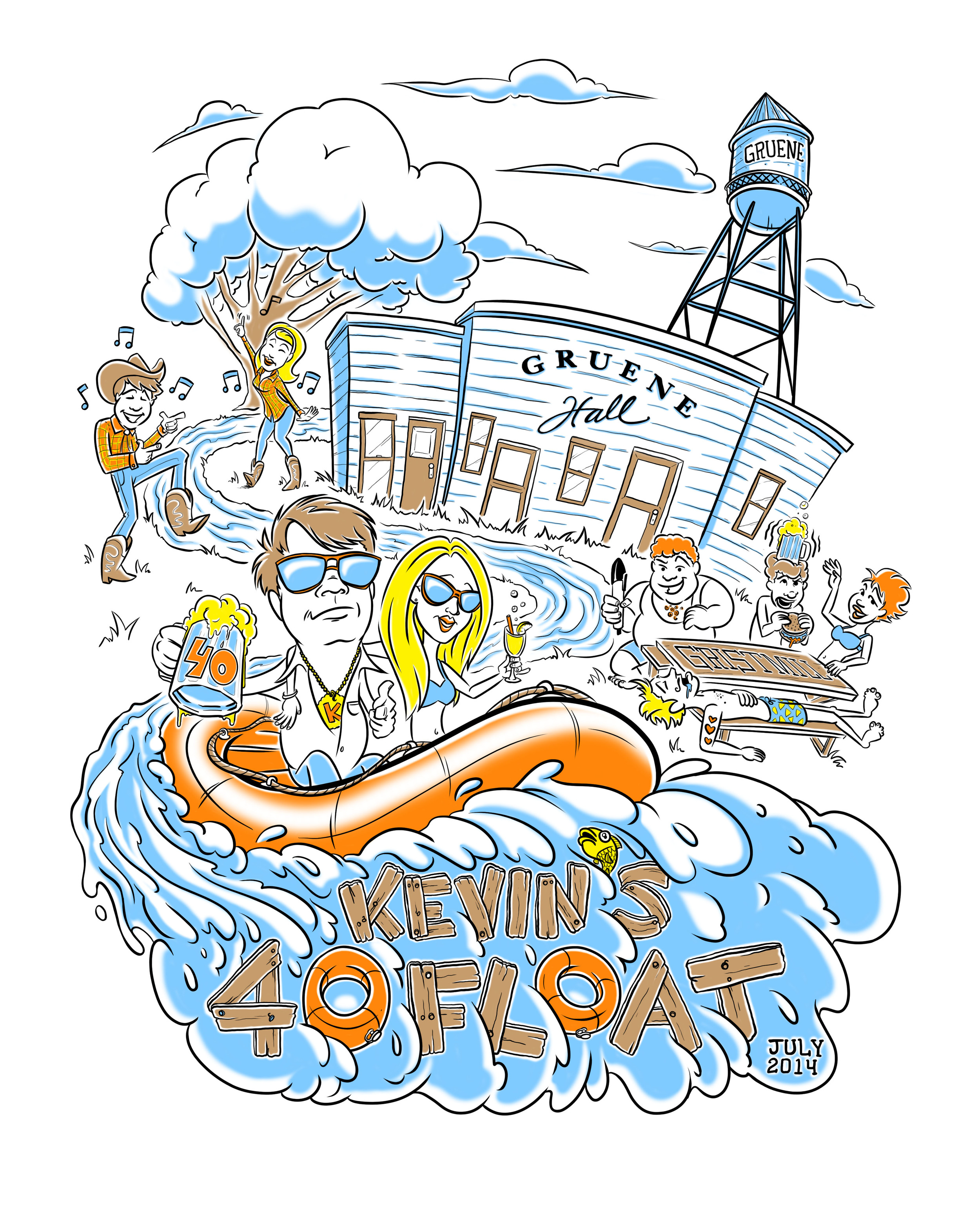 ..."kevin's 40 float" t-shirt graphic...