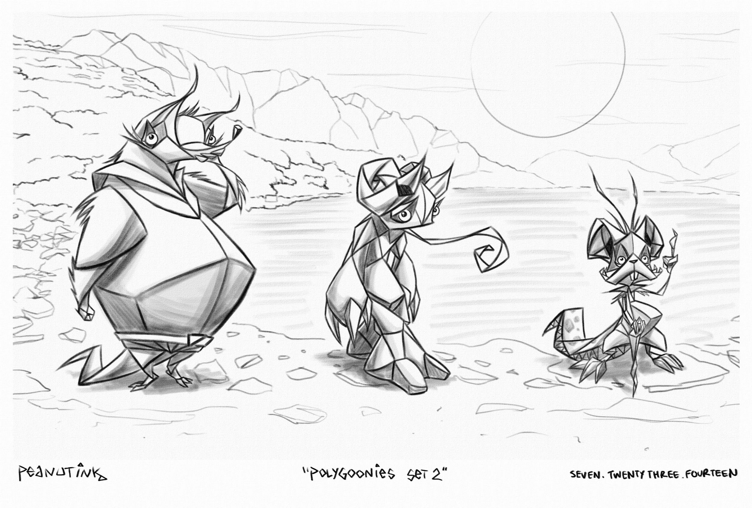 ...weekly ink #28 - polygoonies set 2...