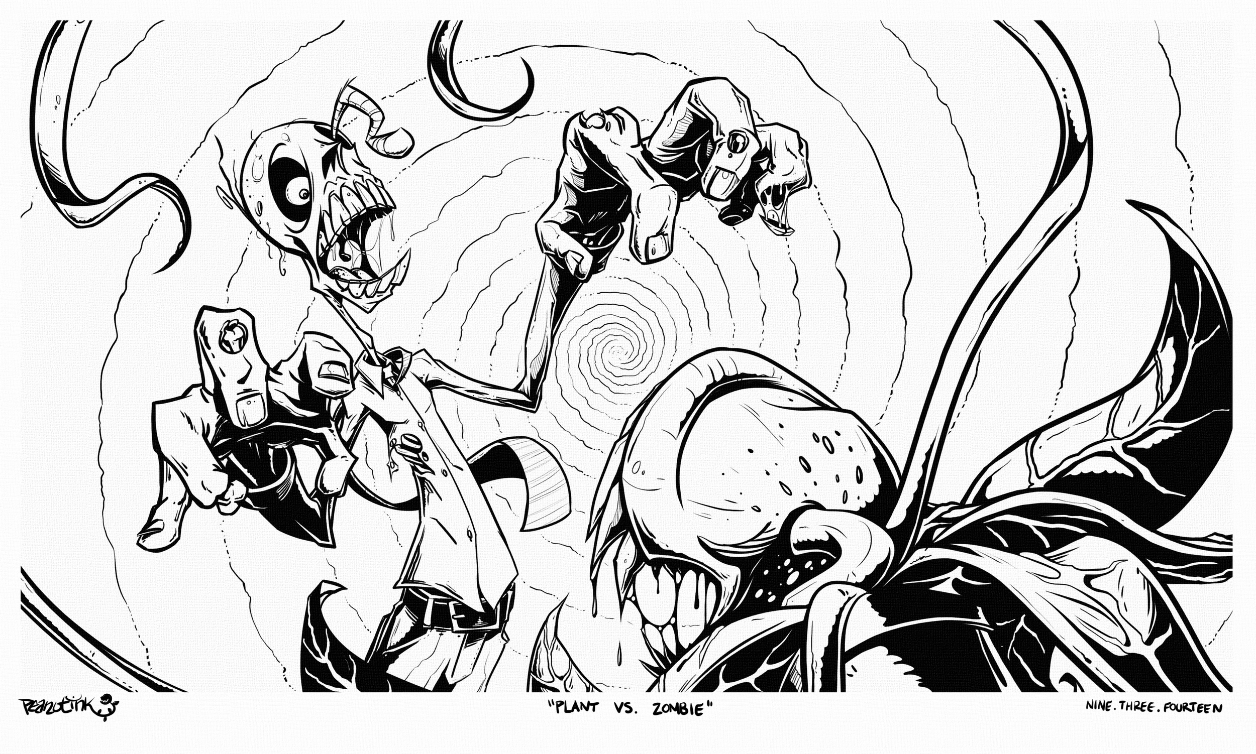...weekly ink #34 - "plant vs. zombie"