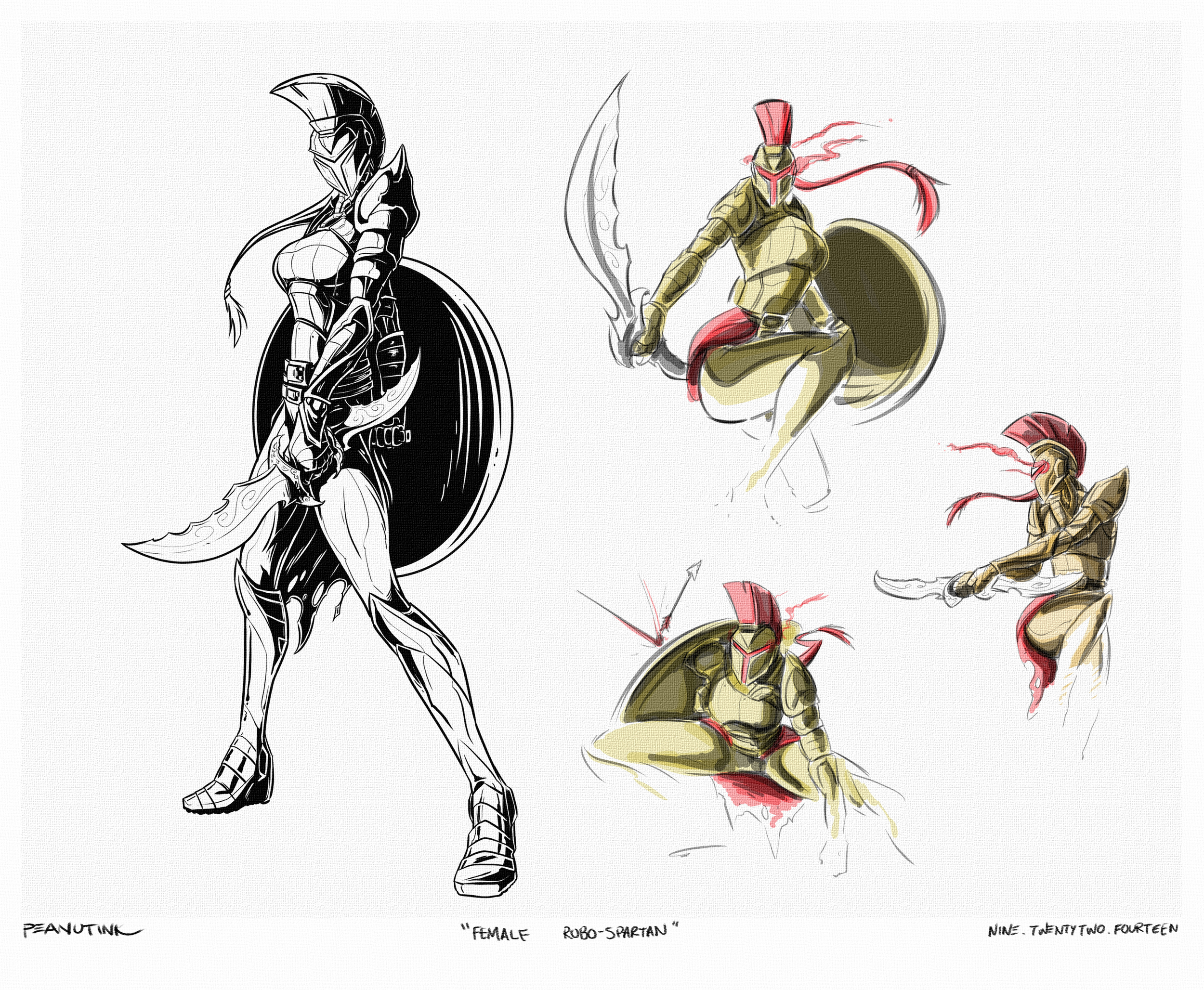 ...weekly ink #37 - "female robo-spartan"...