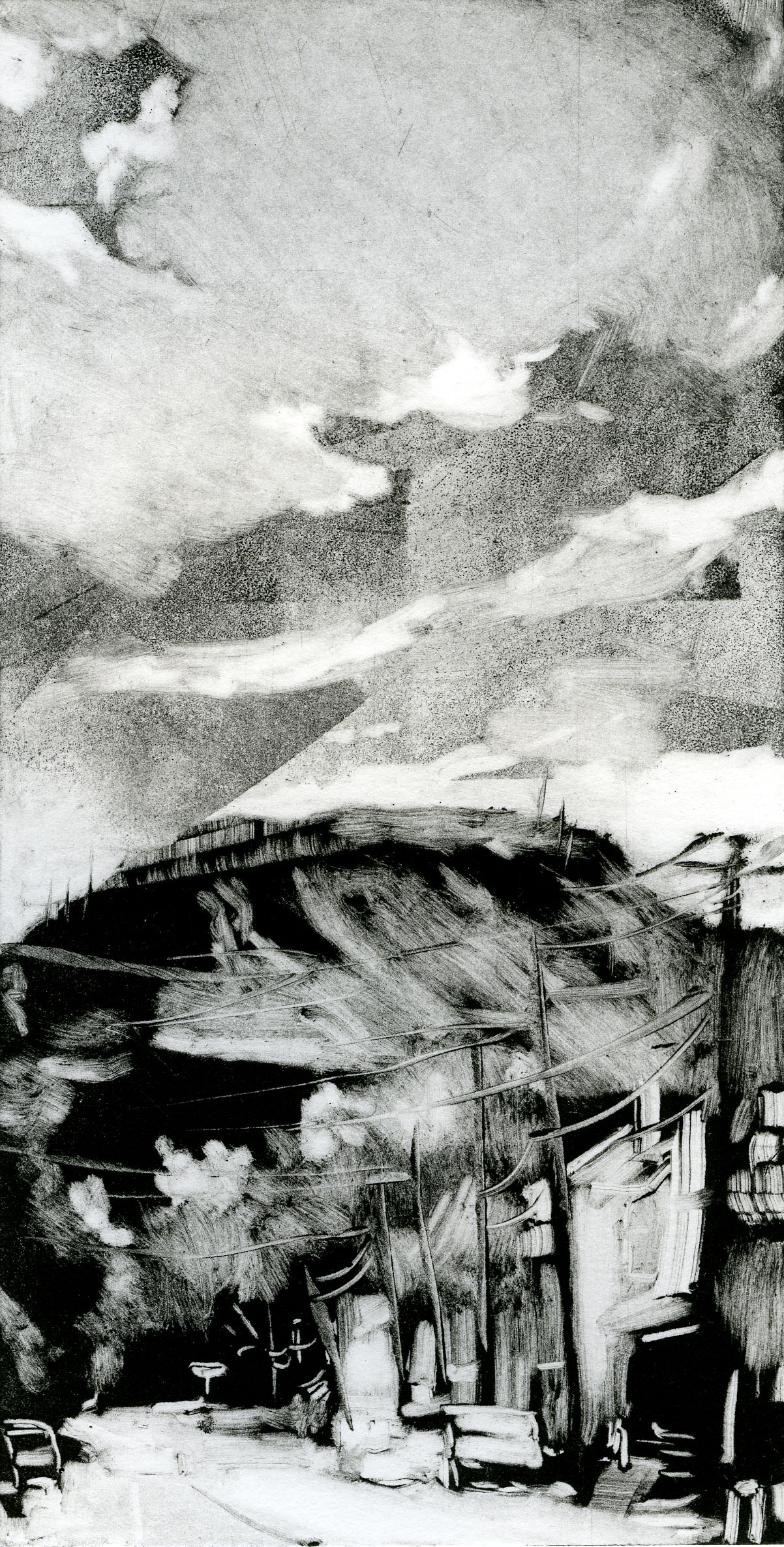 Mountain Day, monotype, 4x8", 2014