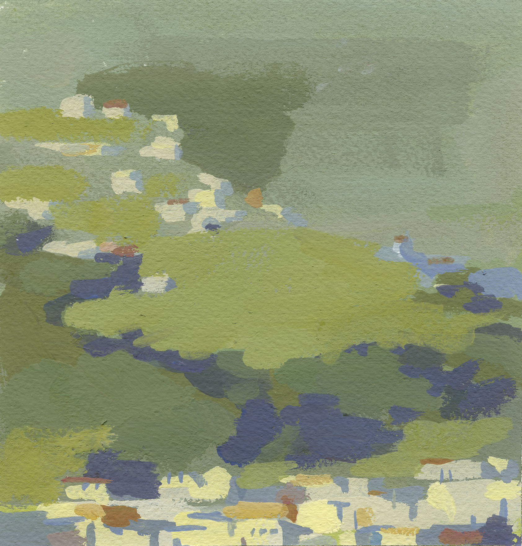 Home in the Rocks and Rills, Gouache on Paper, 6" x 6.5", 2014