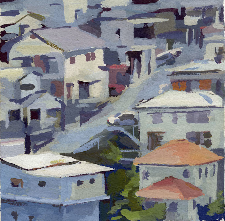 State St., Gouache on Paper, 6"x5.5", 2014