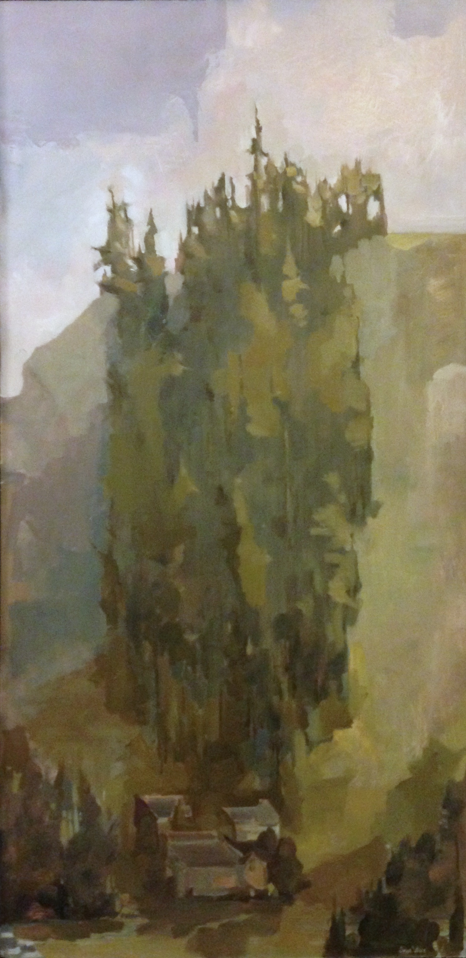 Copse, oil on panel, 24"x48", 2015