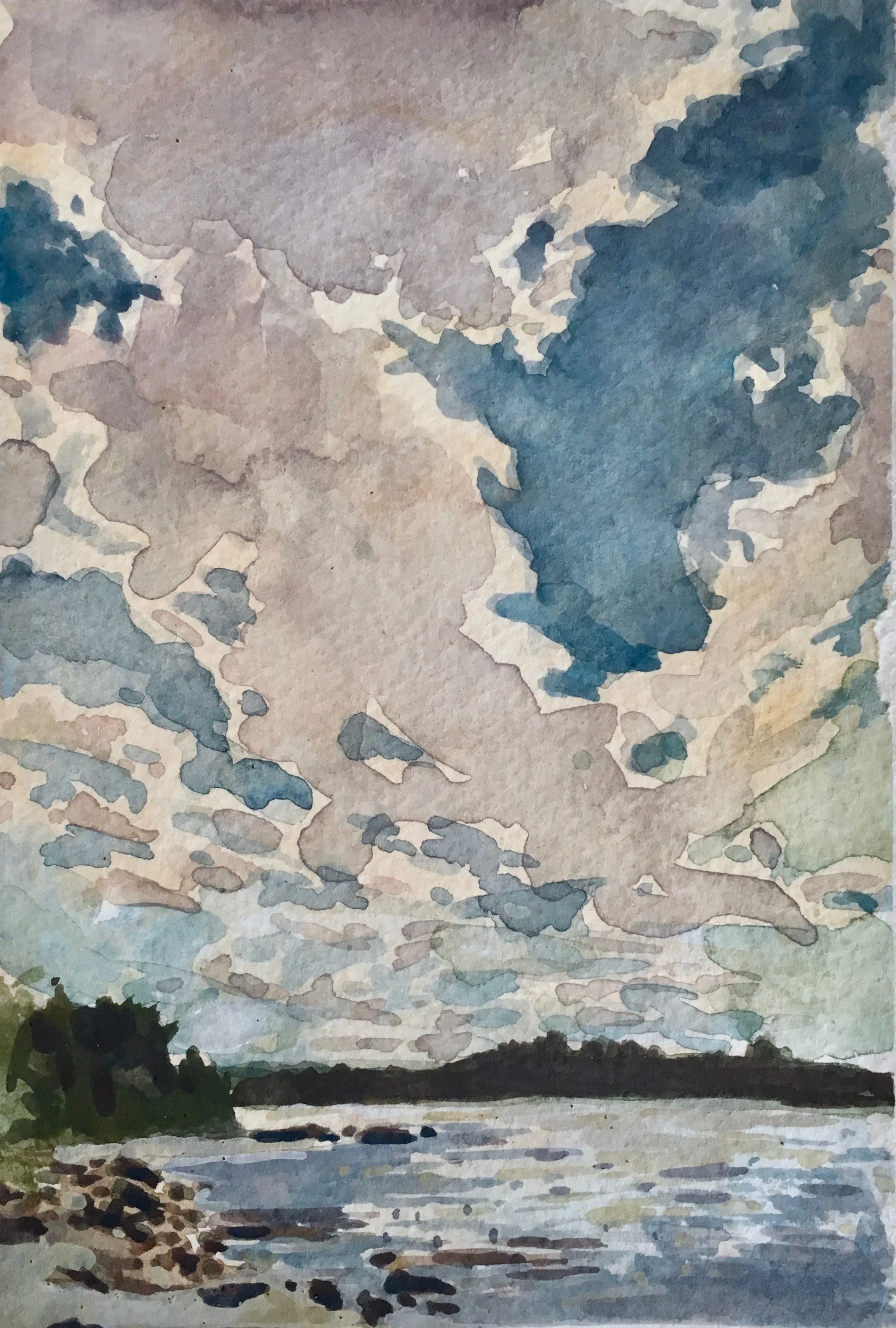 Odiorne, gouache on paper, 4"x7", 2017