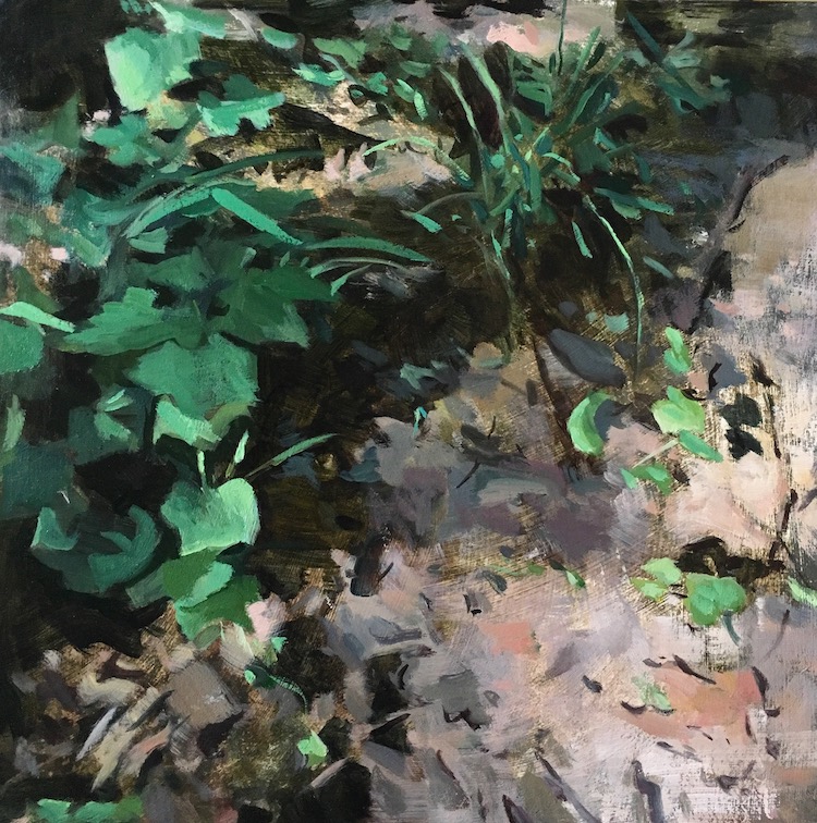 Trailside, oil on panel, 8"x8", 2018