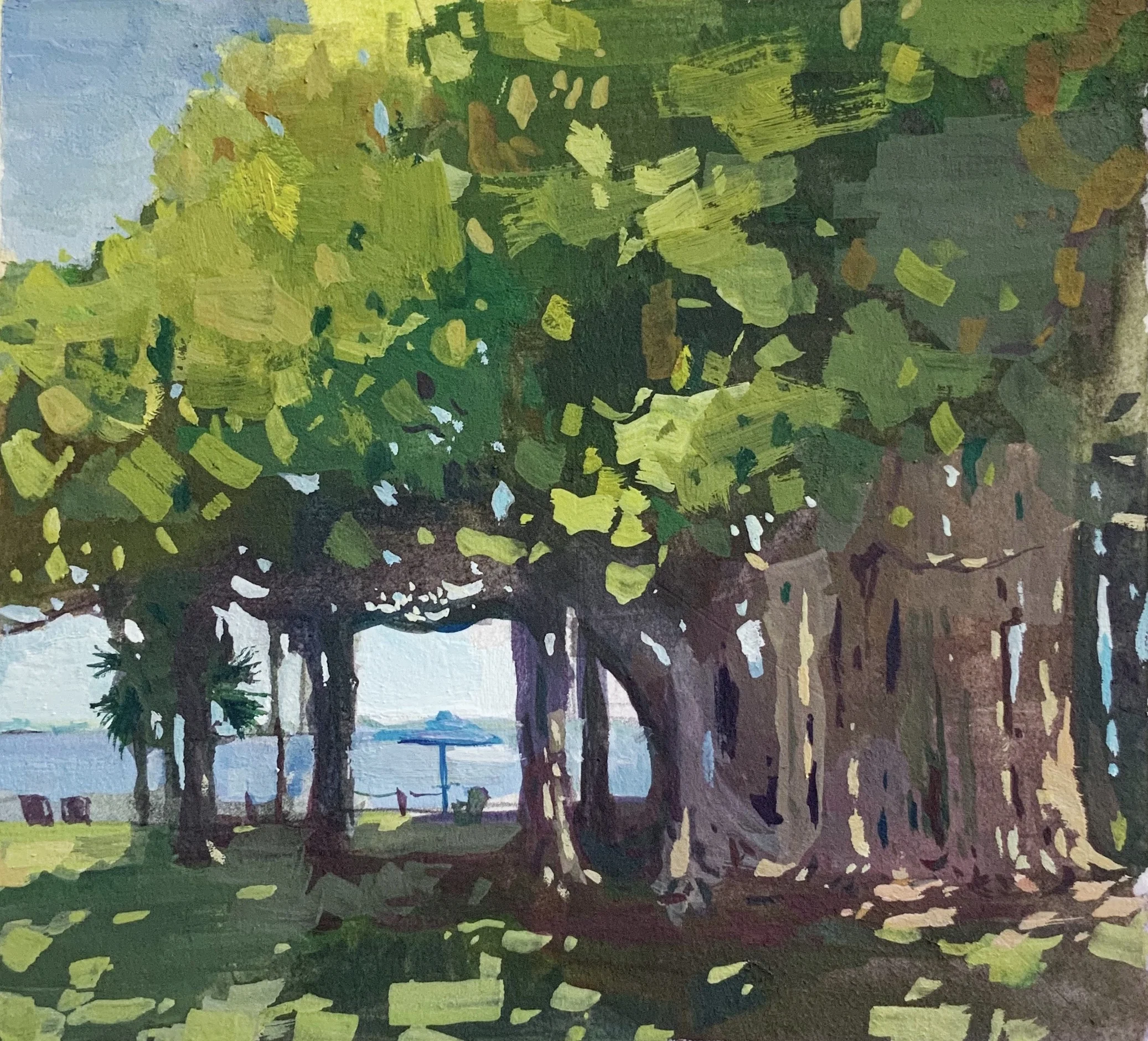 Banyan, gouache on illustration board, 6x5.5”, 2019