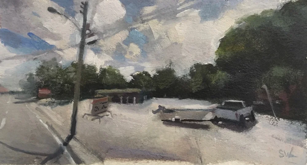 Folkston, oil on paper, 3x5.5”, 2019